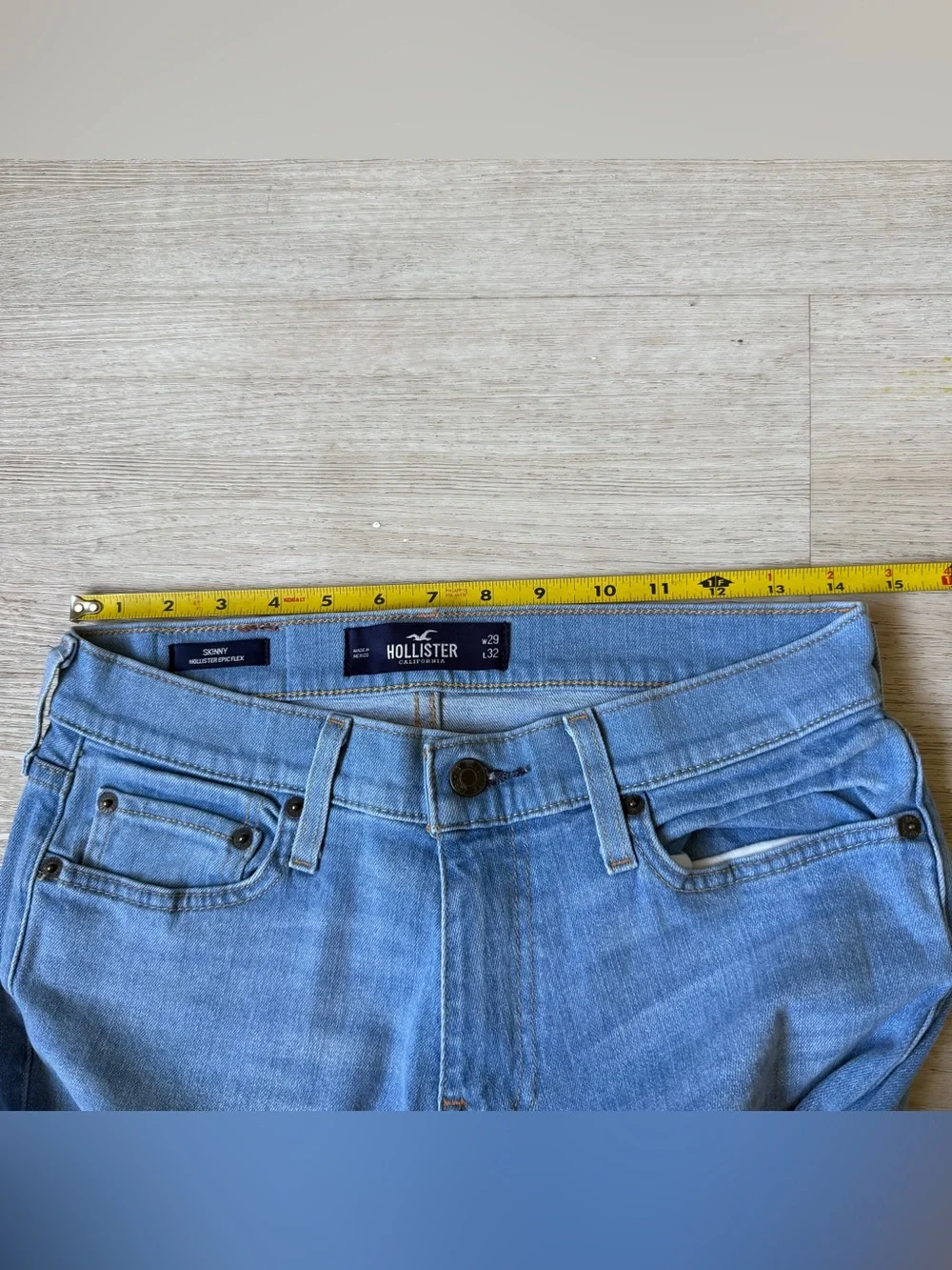 Hollister Epic Flex Skinny Jeans Men’s 29x32 Light Wash Stretch Denim